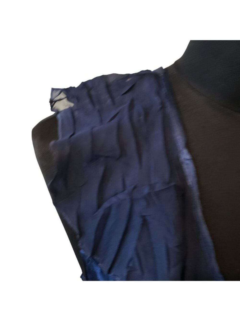 Komarov Blue Sleeveless Maxi Dress Rosette Asymmetrical Ruffles 90s Whimsigoth - Picture 16 of 16